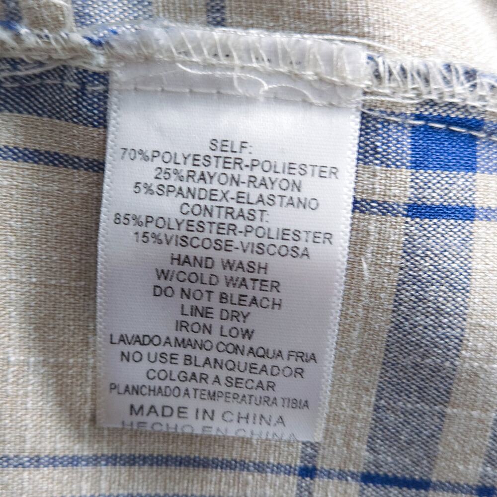 Listicle Plaid Button Down Shirt Blue White Size L Coastal Normcore - Picture 8 of 10